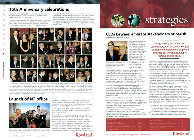 Rowland - Corporate newsletter production